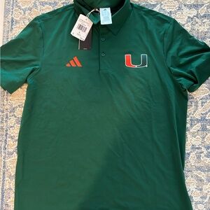 Adidas Men's U Miami Polo Shirt in Green with Logo